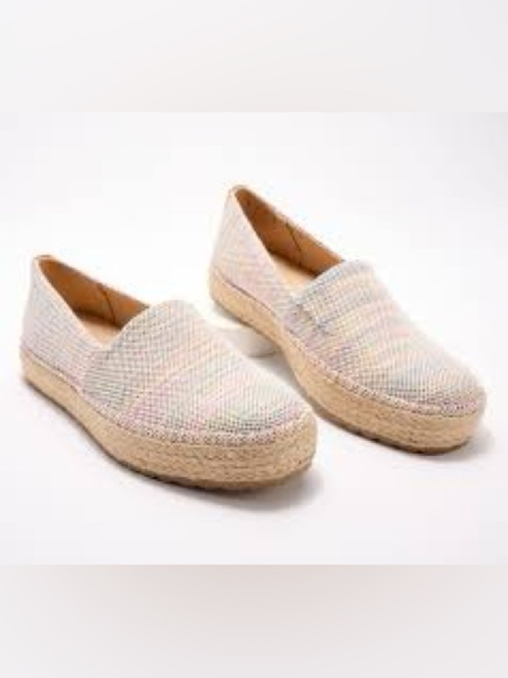 Dr. Scholl's Cream Woven Platform Espadrille Loafers NEW